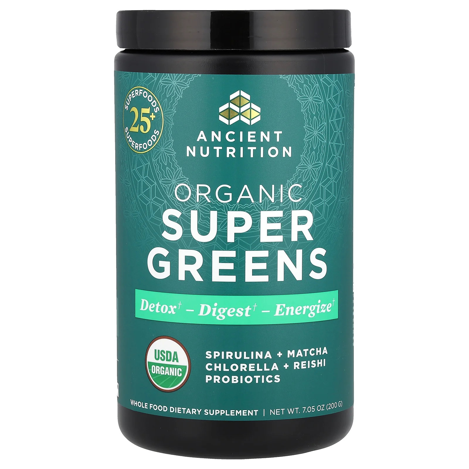 2 X Ancient Nutrition, Organic Super Greens, 7.05 oz (200 g)