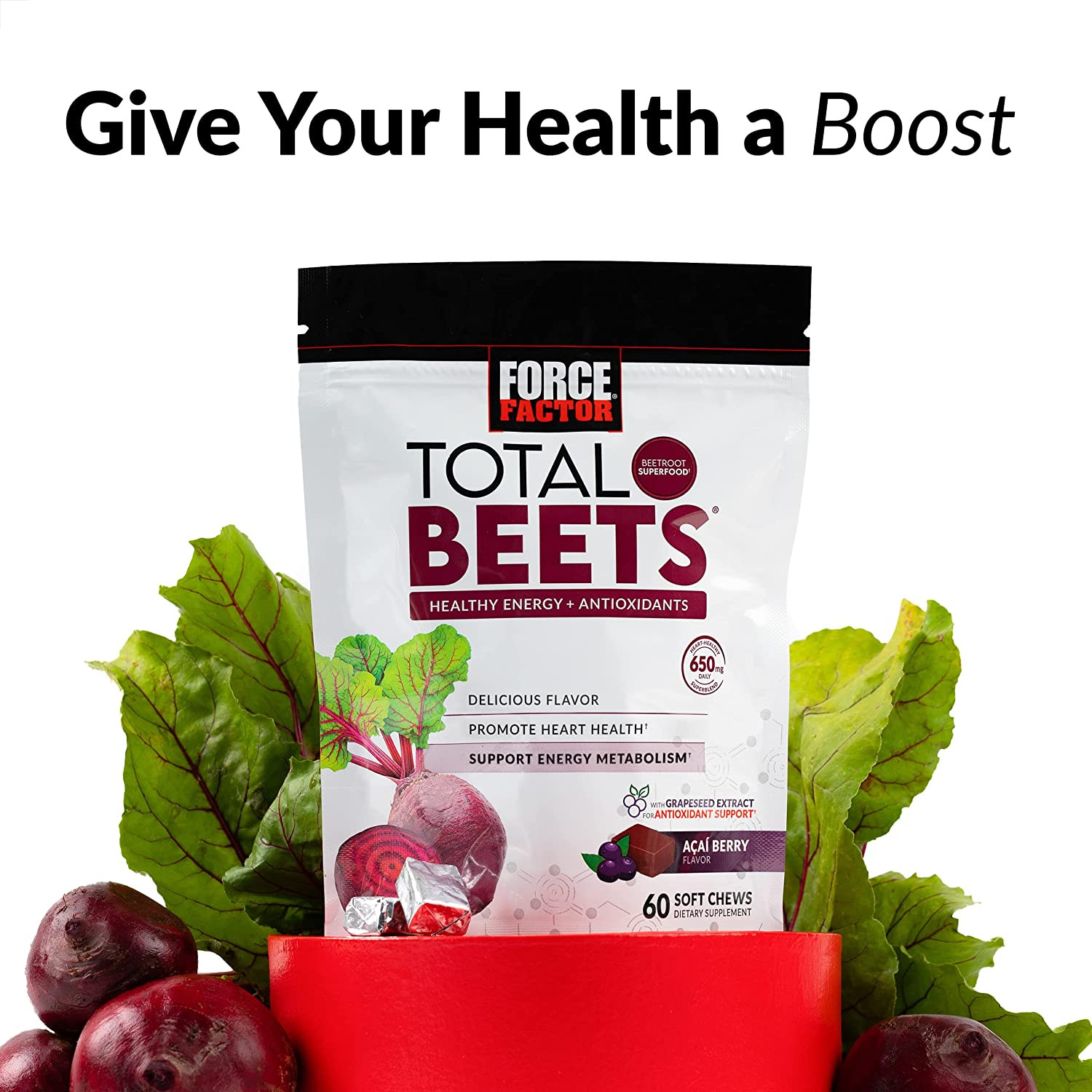 Total Beets Soft Chews – Healthy Energy Supplement with Elite Ingredients – Hear