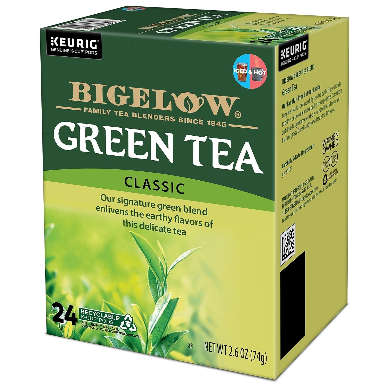 Bigelow Green Tea Keurig Single-Serve K-Cup Pods, 24 Count