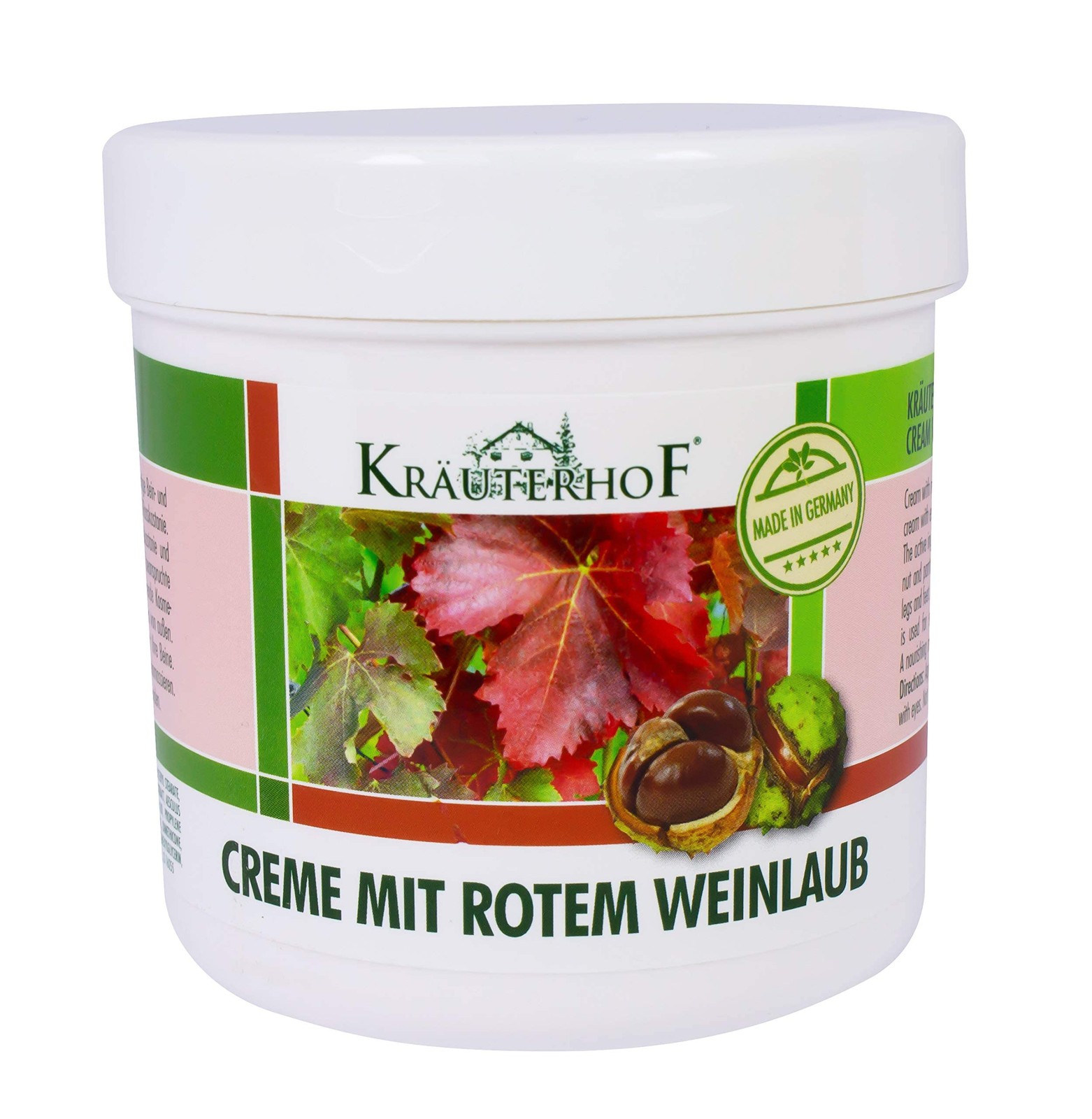 Krauterhof Horse Chestnut & Red Vine Cream for 8.5 Fl Oz (Pack of 1), red