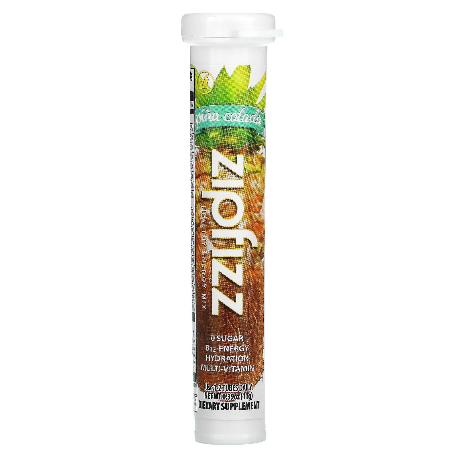 Healthy Energy With Vitamin B12, Pina Colada, 20 Tubes, 0.39 oz (11 g) Each