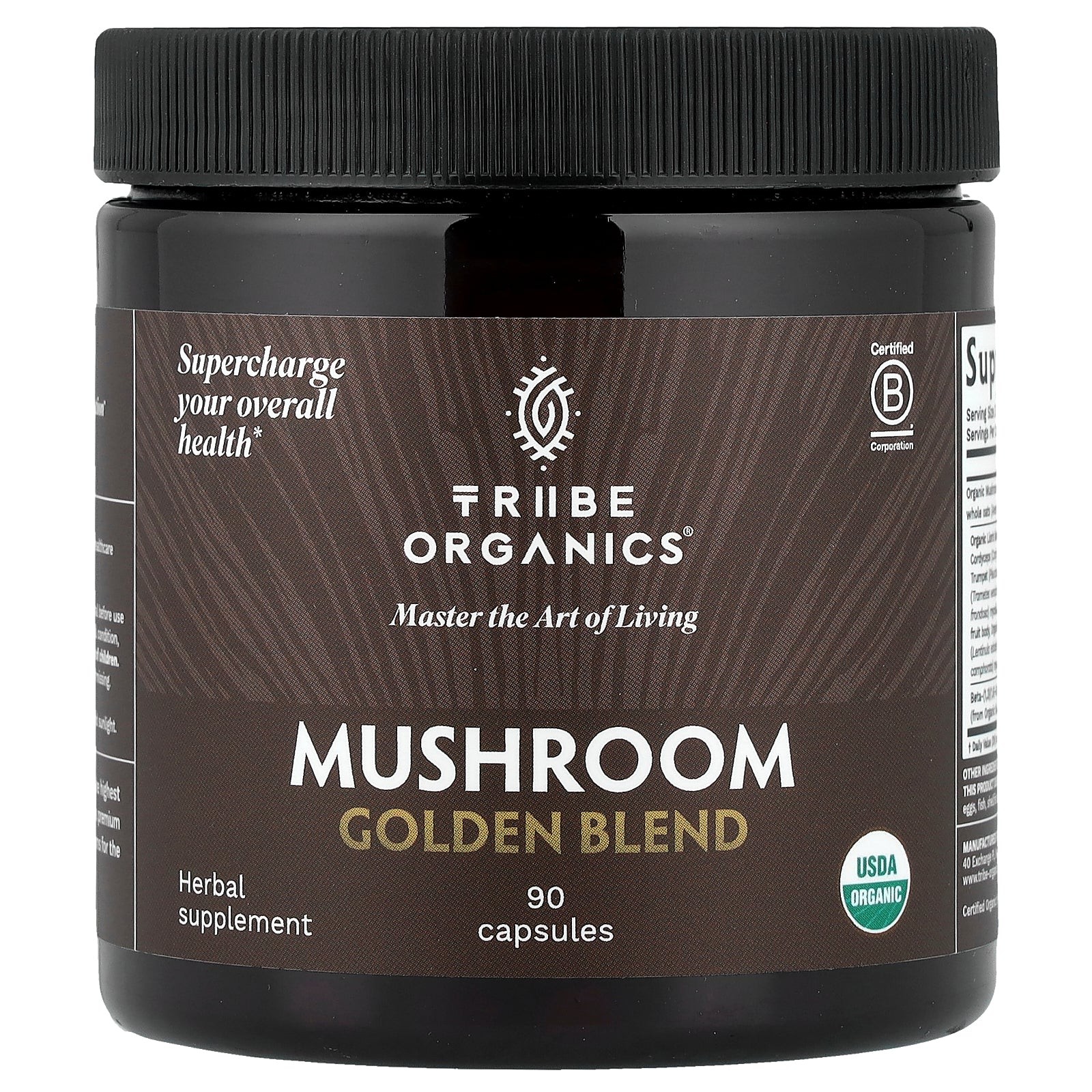 2 X Tribe Organics, Mushroom Golden Blend, 90 Capsules