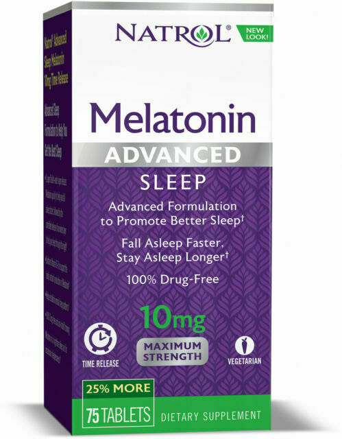 Natrol Advanced Sleep Melatonin Dietary Supplement 10mg 75 Count