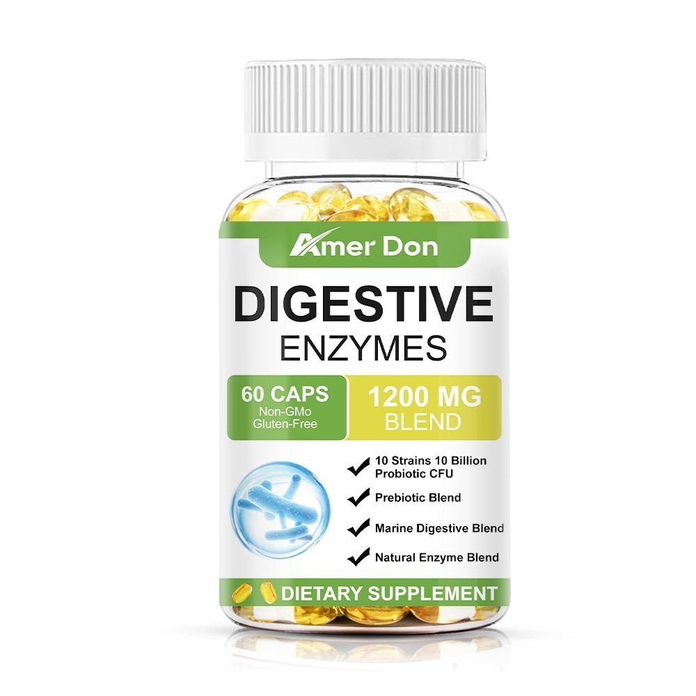 1200MG Digestive Enzymes Multi Enzymes Complex 60 Capsules with Probiotics CFU