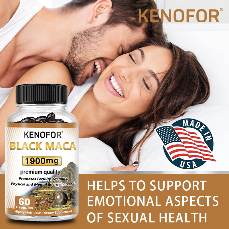 Organic Black Maca Capsules 1900 mg | Boost male energy, balance hormones