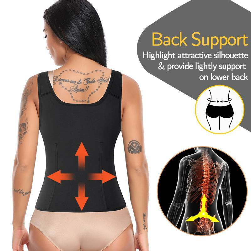 Women Waist Trainer Sweat Vest Workout Sauna Suit Tank Top Body Shaper Slimming