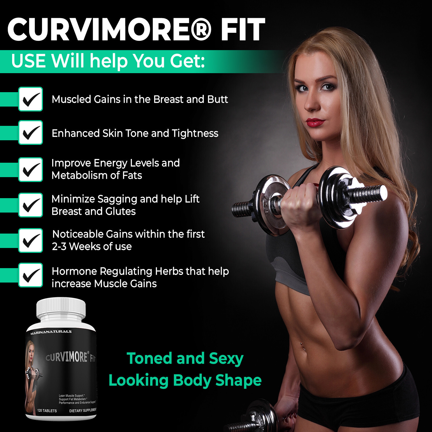 CURVIMORE® FiT Women Gym Supplement. Get Voluptuous, Muscled & Curvy Body Gains