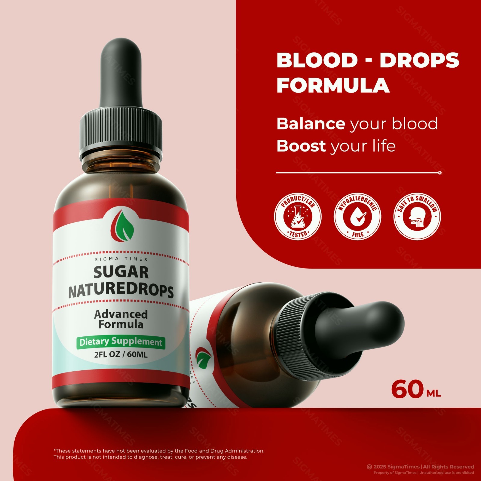 Sugar Nature Drops – Natural Blood Health Support Liquid Supplement – 3 Pack