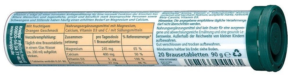 1 x 20 Kneipp Magnesium + Calcium + D3 effervescent tablets New from Germany