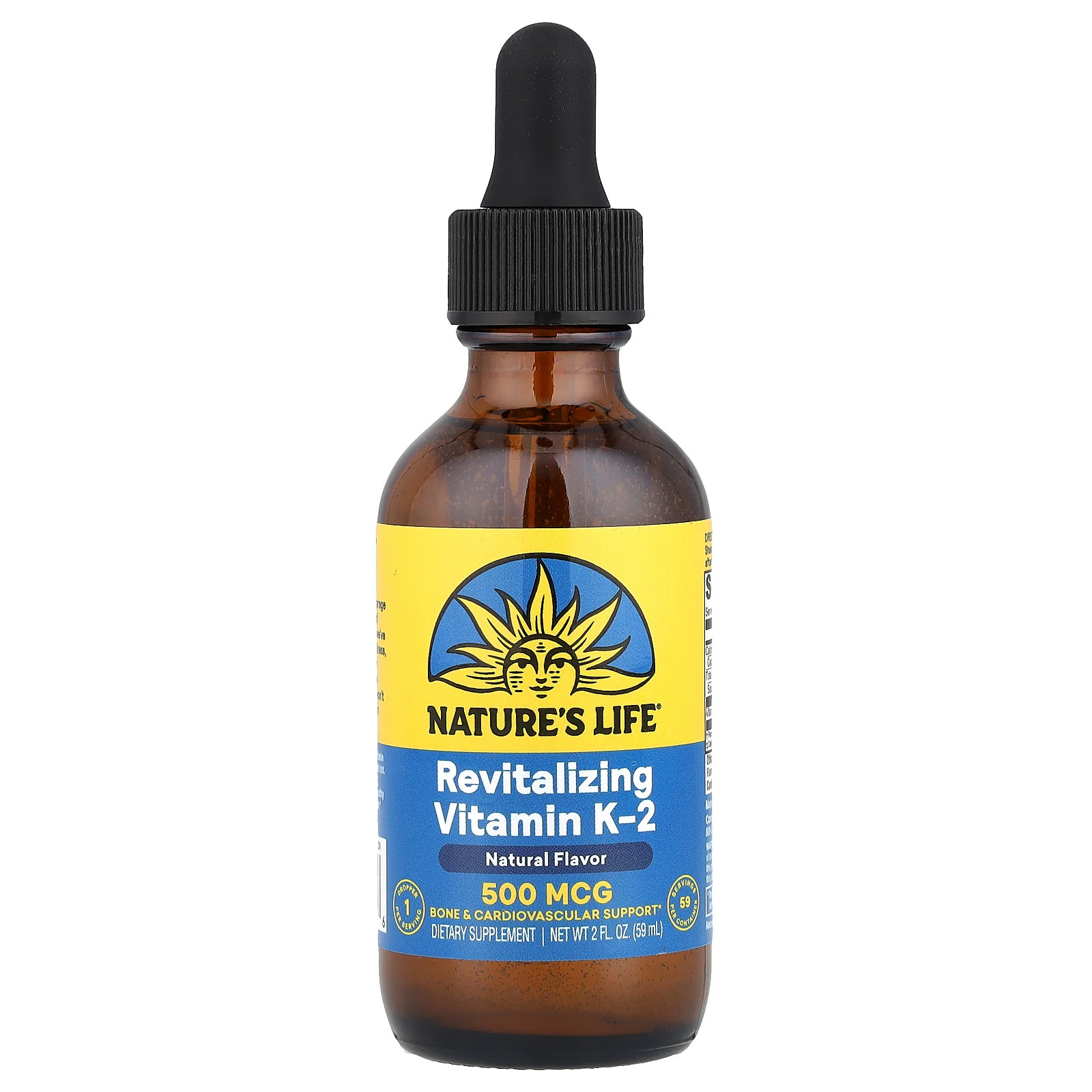 2 X Nature’s Life, Revitalizing Vitamin K-2, Natural , 500 mcg, 2 fl oz (59 ml)