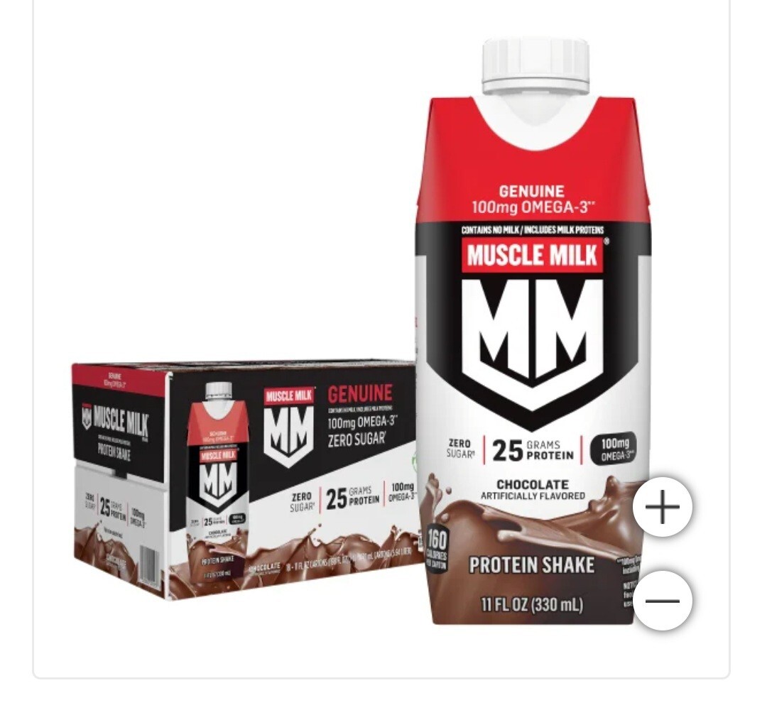 18 PACK -Muscle Milk Genuine Protein Shake, Chocolate (11 fl. oz) FREE SHIPPING