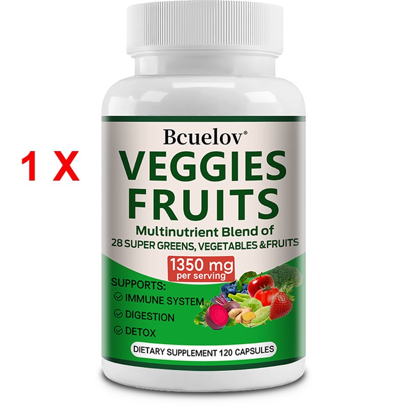 Fruit Vegetable Capsules Digestive Less Gas Bloating Boost Metabolism 120 CT