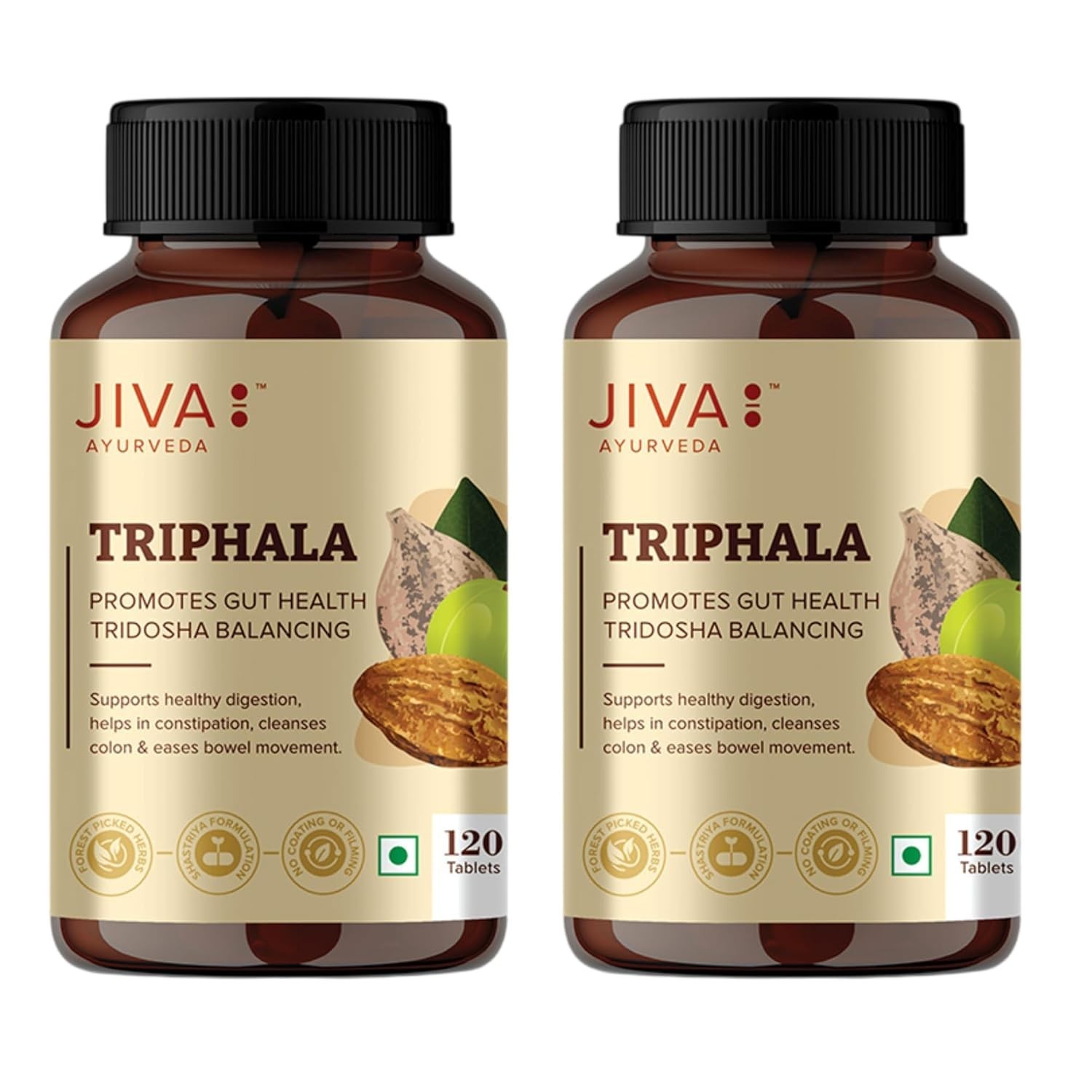 Jiva Triphala Tablets 120×2 Pack 240 Ayurvedic Digestion Constipation Care