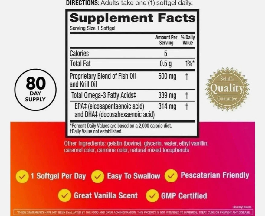 2 Pack – MegaRed Omega-3 Fish Oil + Krill Oil 500mg | 80 Softgel Each Best sale
