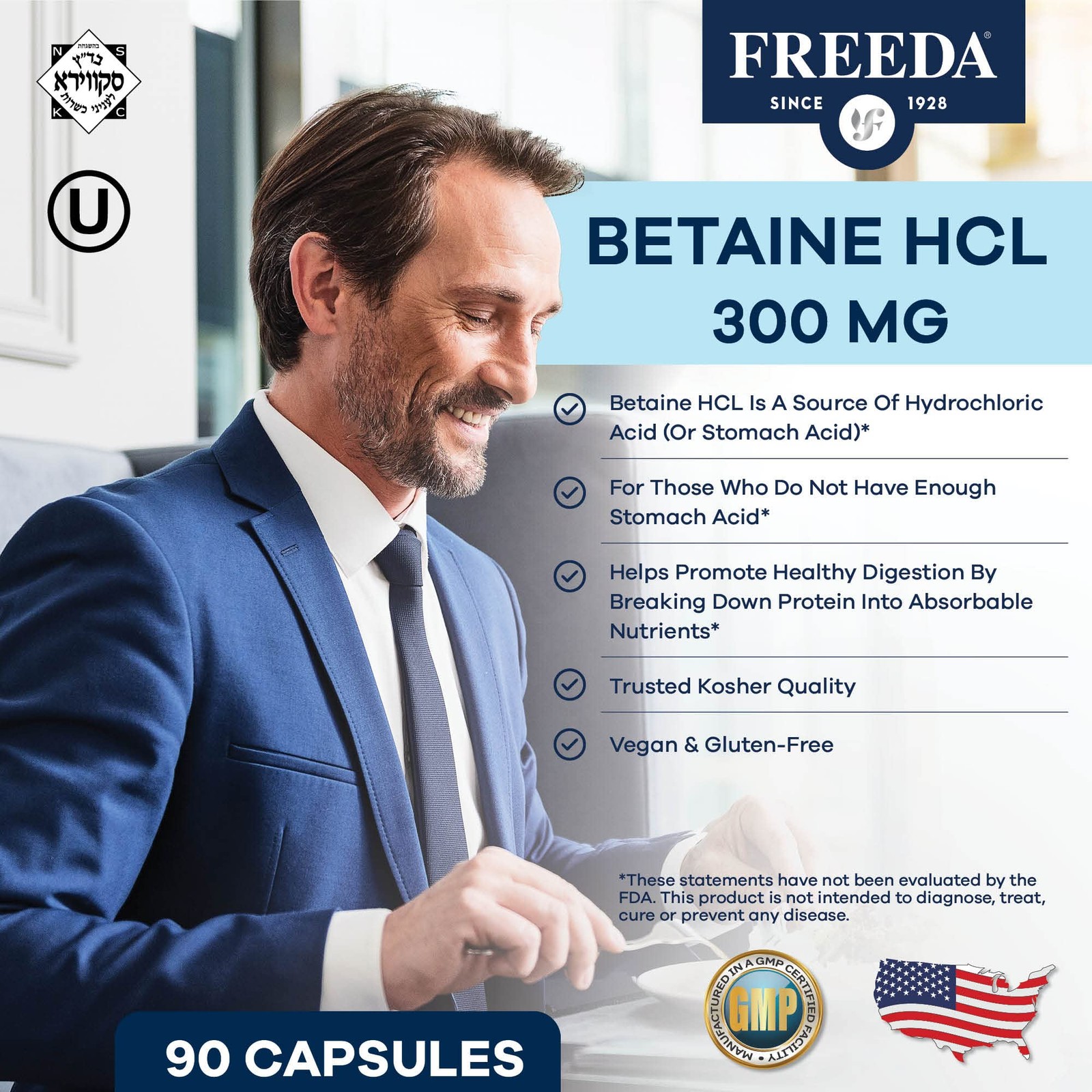Betaine HCl – Vegan Betaine Supplement Digestive Supplement for Healthy Diges…