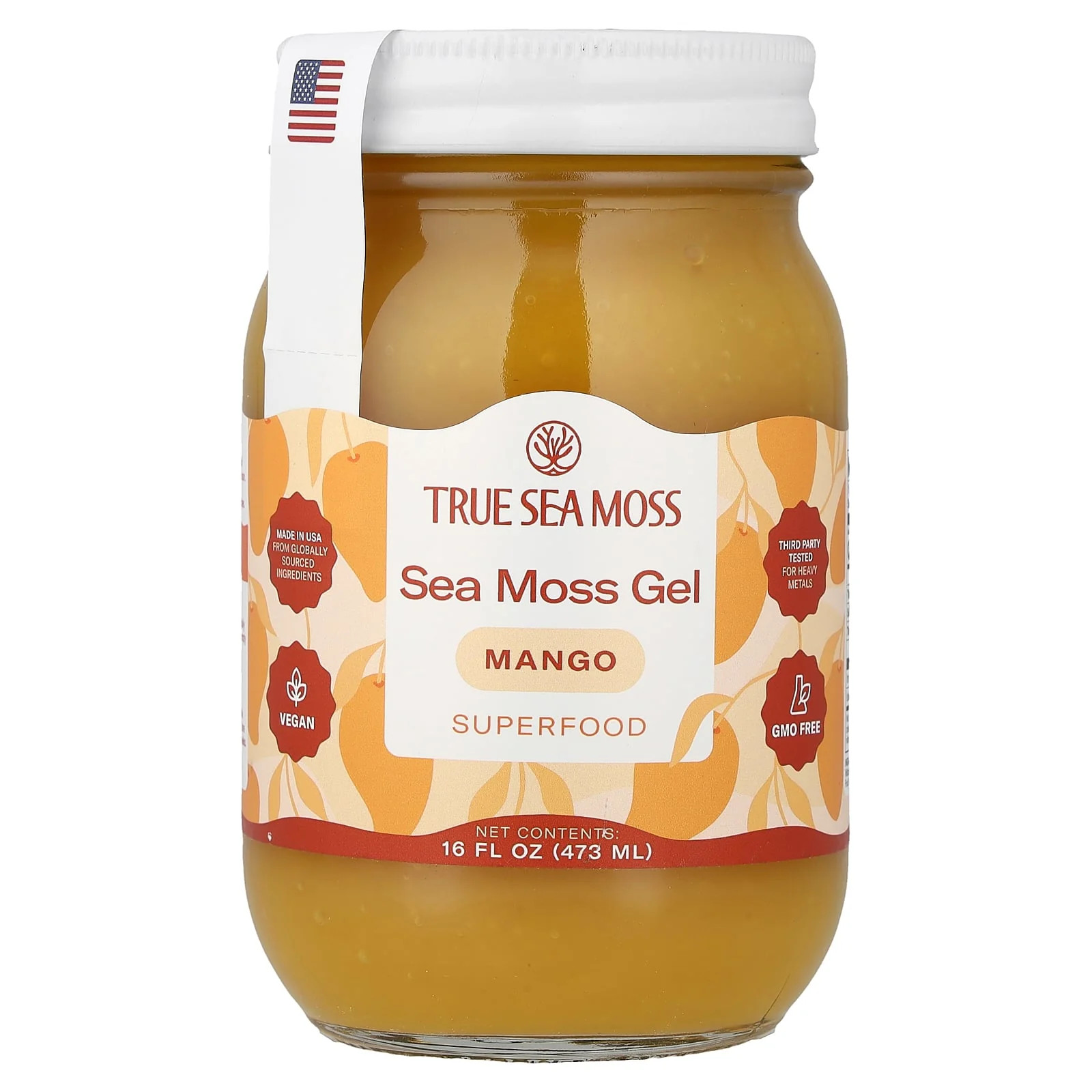 2 X True Sea Moss, Sea Moss Gel Superfood, Mango, 16 fl oz (473 ml)