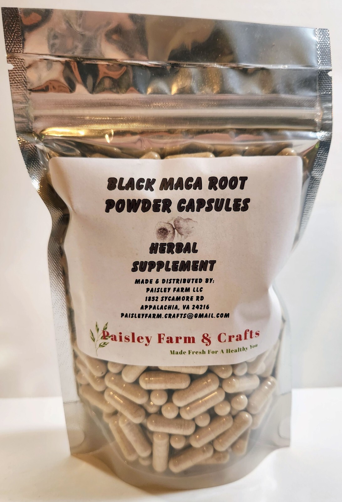 Black Maca Powder Capsules 300 Ct – Made Fresh On Demand!