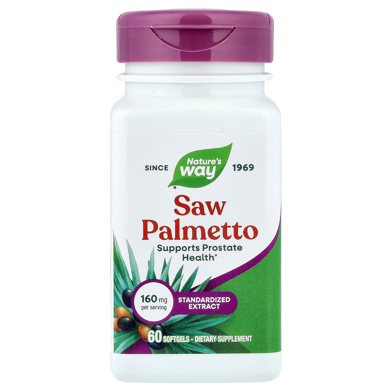 2 X Nature’s Way, Saw Palmetto, 160 mg, 60 Softgels