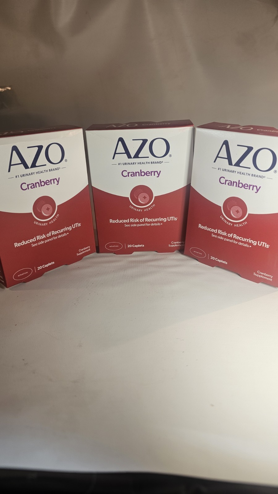 Pack of 3 – AZO Cranberry Urinary Tract Health | 60 Caplets EXP: 9/2027