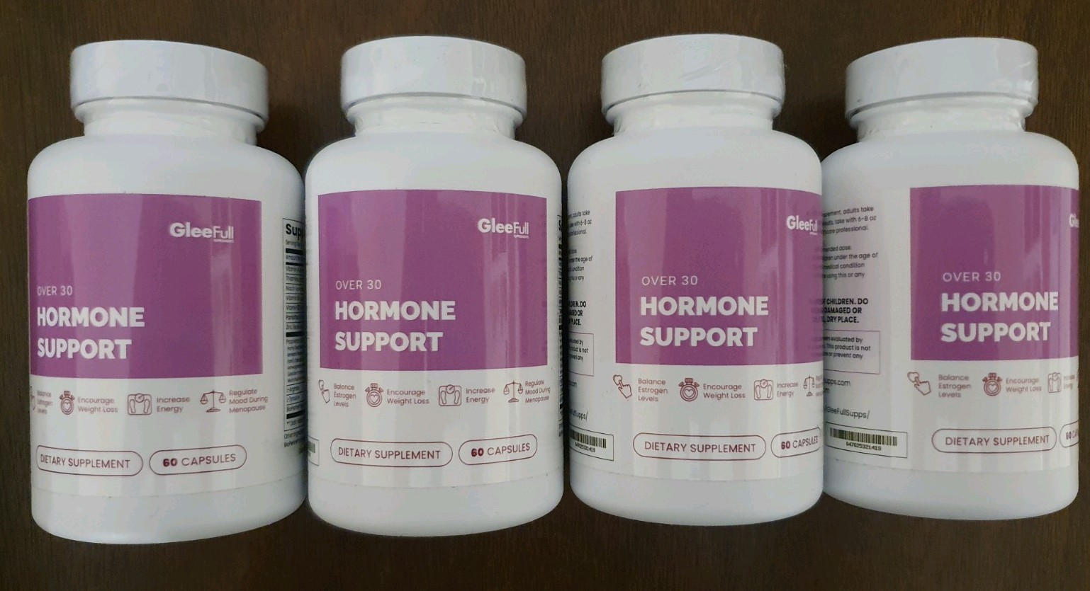 4 x bottles Gleeful Over 30 Hormone Support