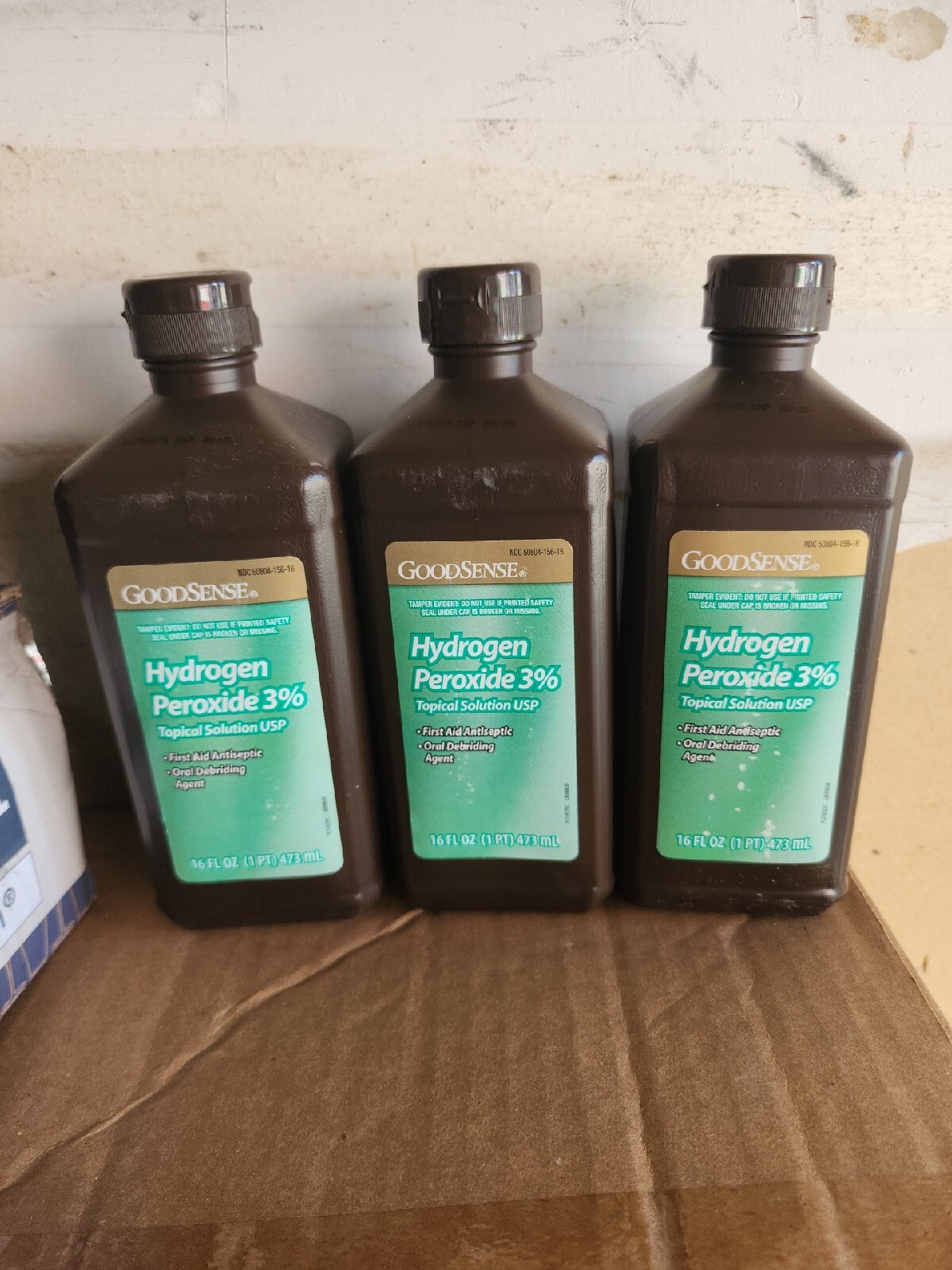 3 Pack GoodSense Hydrogen Peroxide Topical Solution Liquid, 16 fl oz