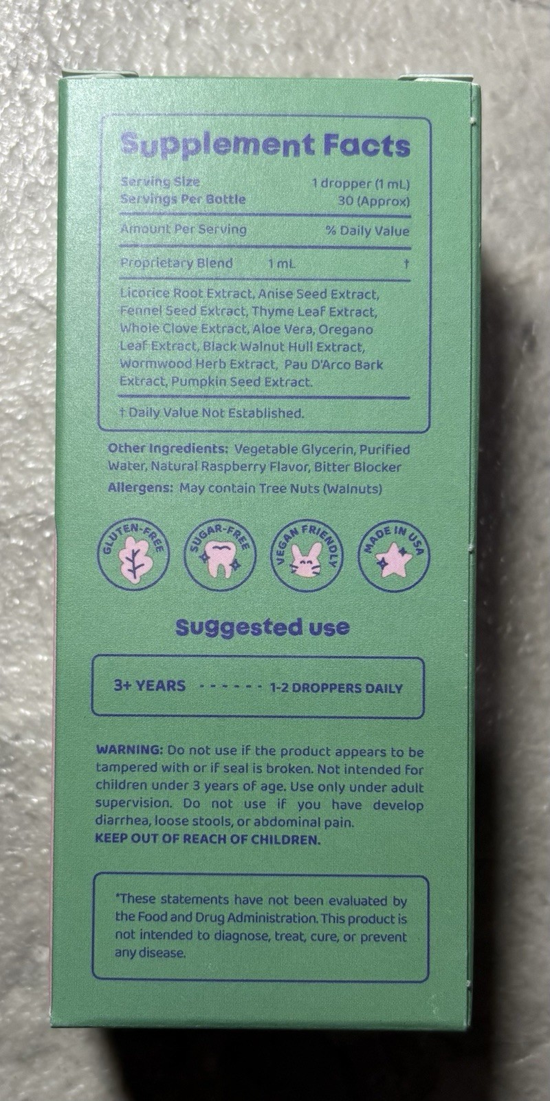 JOYSPRING Para Patrol Intestinal Support Kids 30 mL Drops Herbal New Sealed