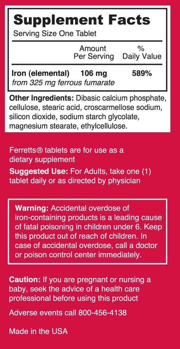 High Potency Iron Tablets 106mg – 60 Day Supply, Easy on Stomach, Anemia Support