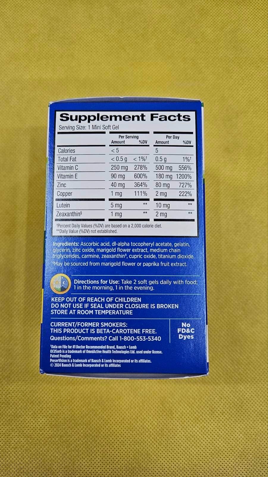 Prerevision AREDS 2 Eye Vitamin & Mineral Supplement with OCUSorb, 2 Pack