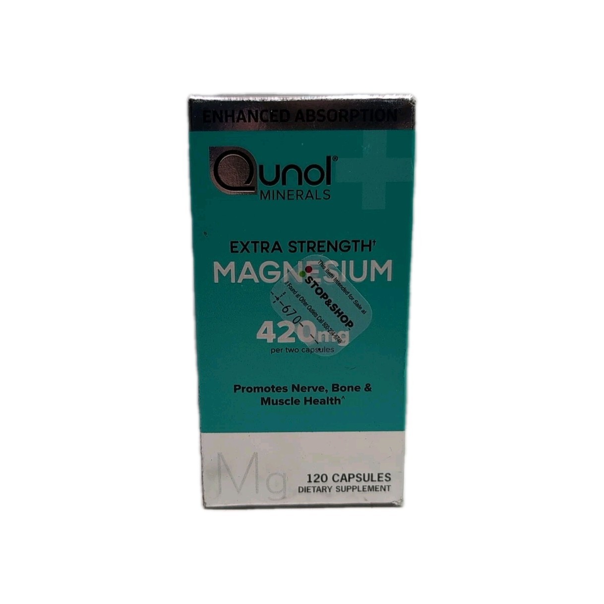 Qunol Minerals Extra Strength Magnesium, 420mg, 120 Capsules Exp 02/2026