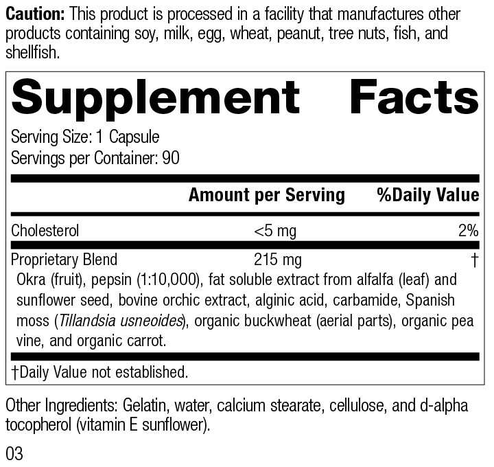 Standard Process Okra Pepsin E3 Whole Food Digestion, 90 Capsules
