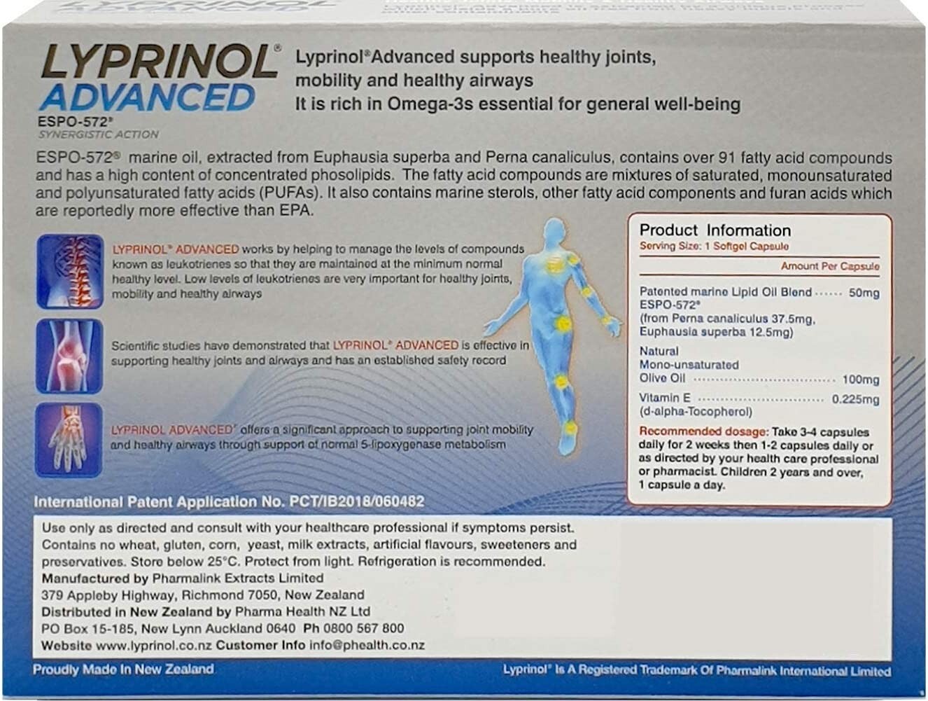 Lyprinol Advanced New Zealand Green Lipped Mussel Oil Extract 200 Capsules