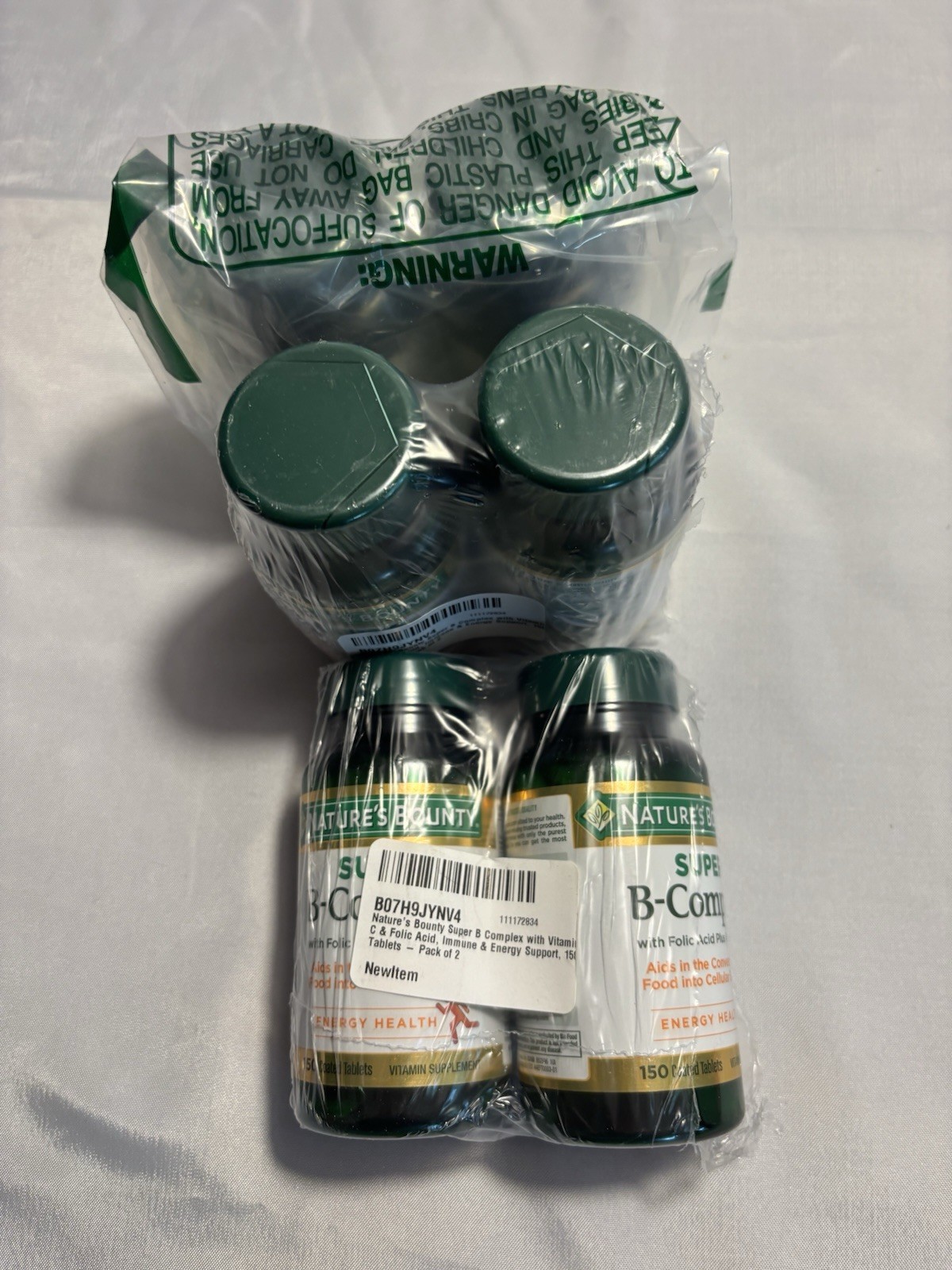 Natures Bounty 2 Packs Super Vitamin B-Complex W/ Folic Acid & Vit C 150 Count