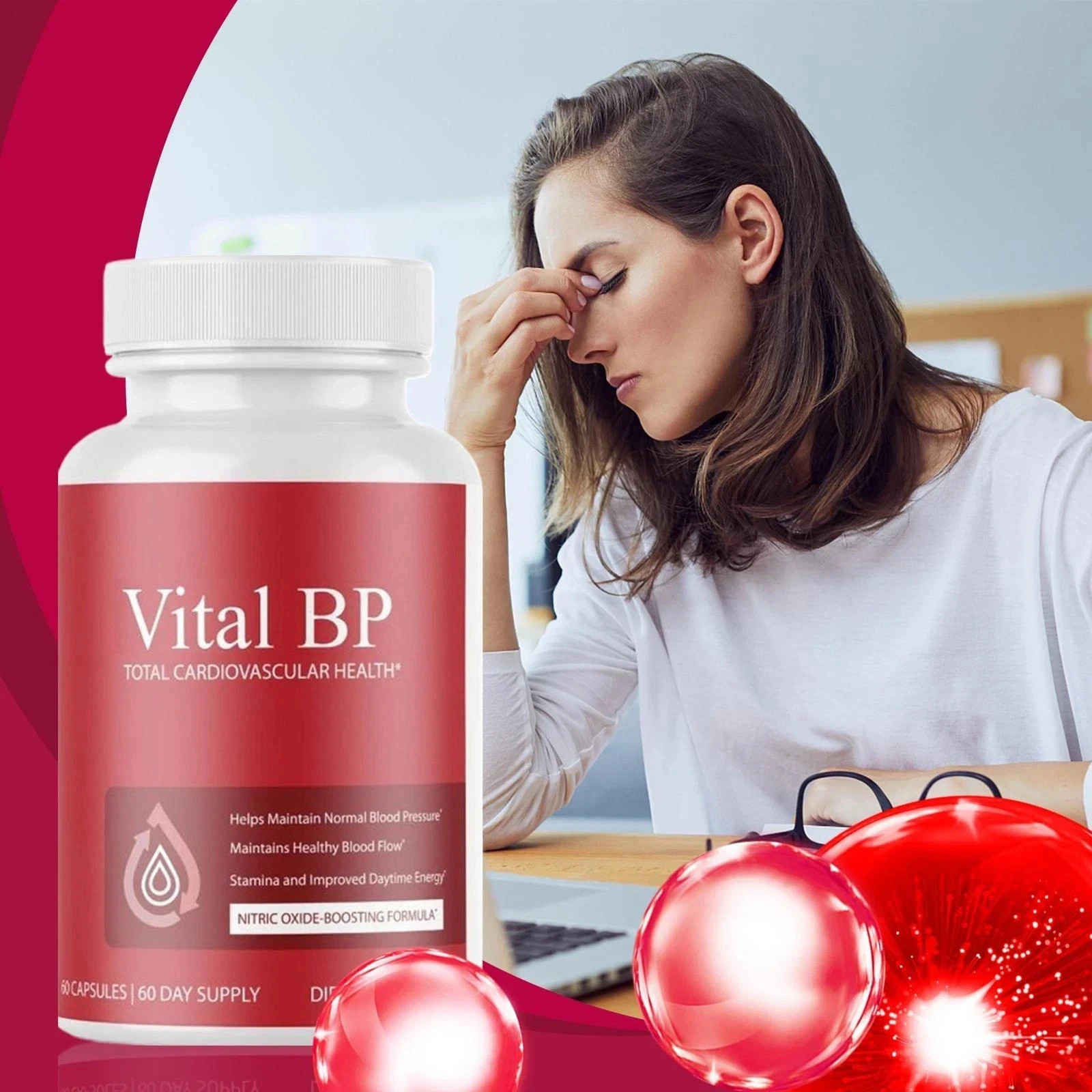 Vital BP-Total Cardiovascular Health, Support Blood Flow – (Pack of 3)