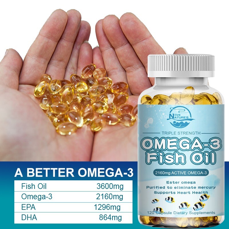 Omega 3 Fish Oil Capsules 3x Strength 2160mg EPA & DHA, Highest Potency 120Pills