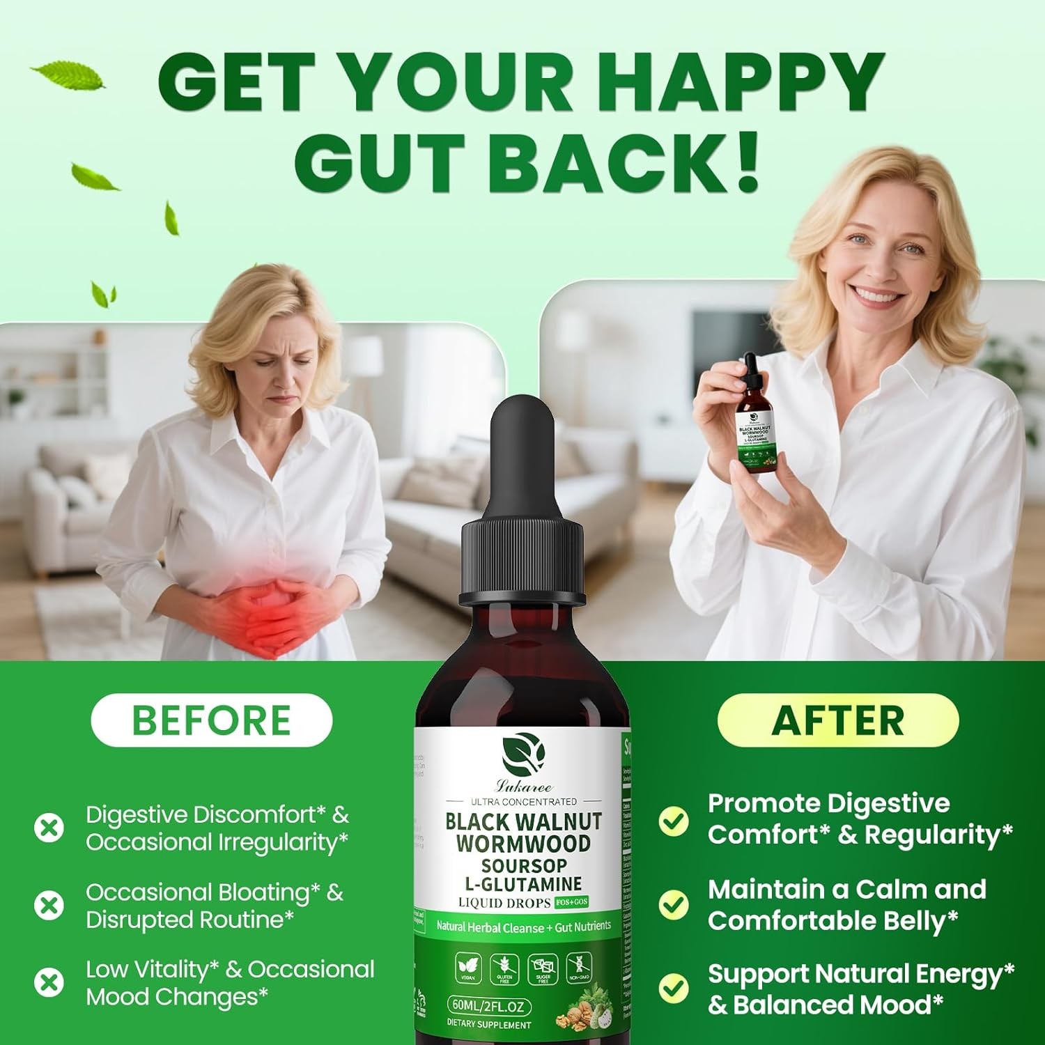 2 Pack Parasite Cleanse Detox Worm Soursop Black Walnut, Tincture Wormwood