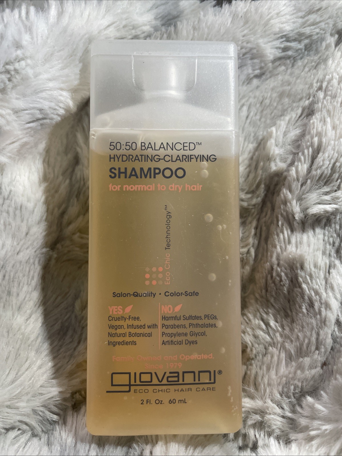 Giovanni 50/50 Balanced Shampoo, 2 Fluid Ounce Unscented 2 Fl Oz Travel TSA