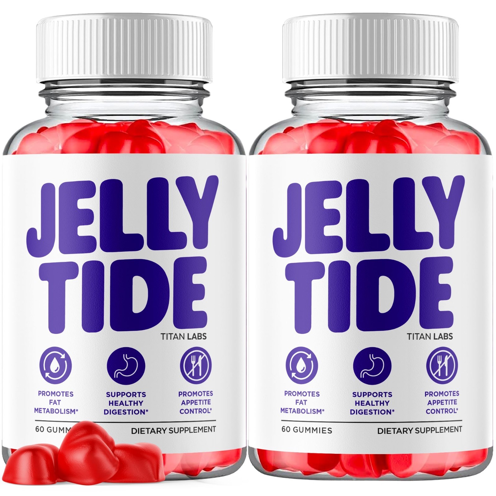 (2 Pack) Jelly Tide ACV Gummys 1000MG Advanced Supplement JellyTide 120 Gummies
