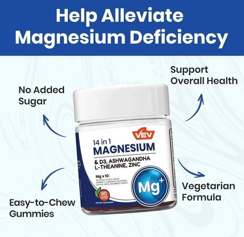 NEW 14-in-1 Magnesium Gummies – with Ashwagandha, L-Theanine, Vitamin D3 & Zinc