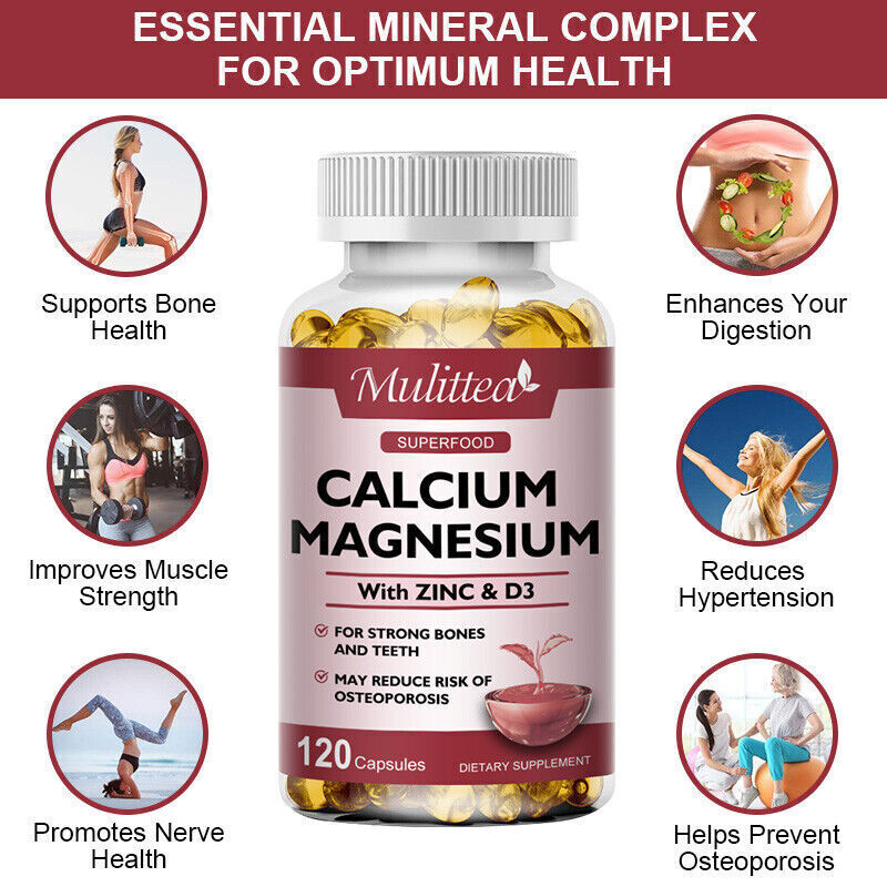 Calcium Magnesium Zinc with Vitamin D3 Strong For Bone Health Muscle Improvement