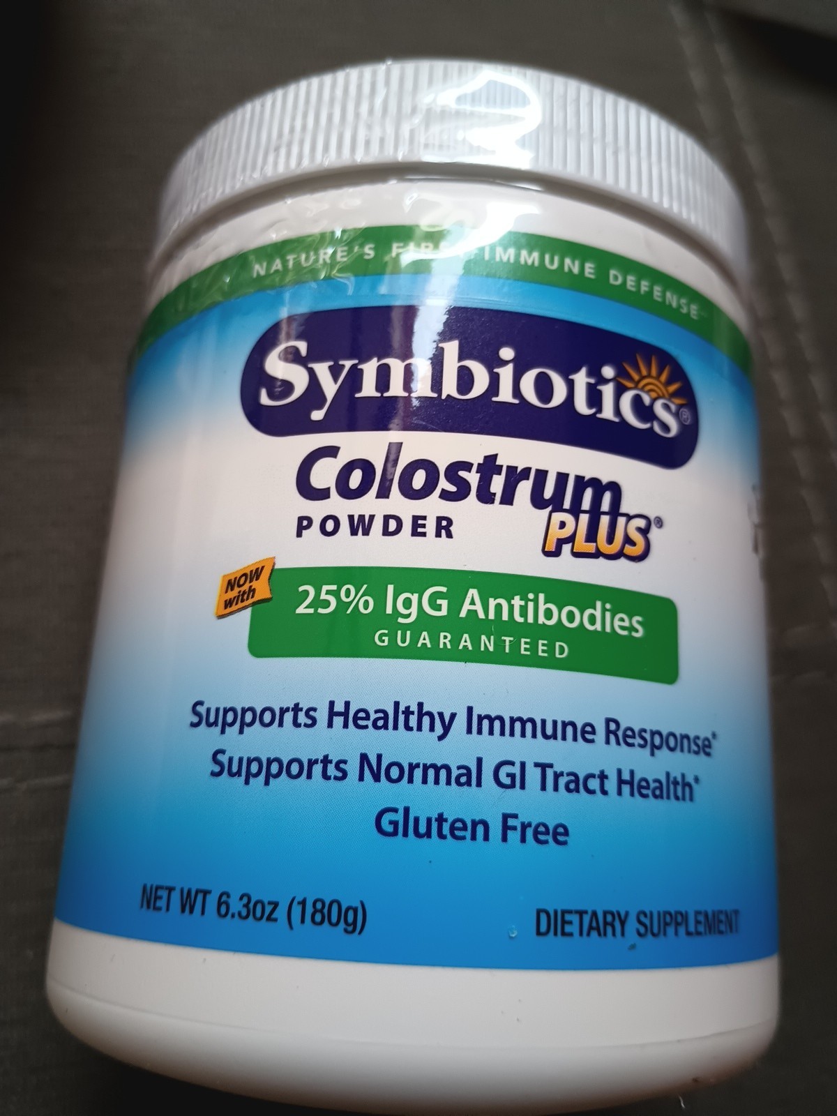Symbiotics Colostrum Plus Powder 6.3oz (180g) supports immune response & GI 8/26