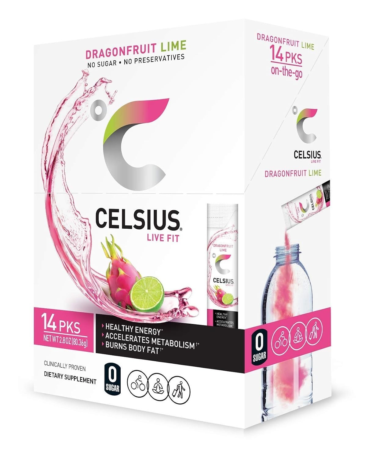 Energy Drink Mix Packets, Dragonfruit Lime & Cranberry Lemon