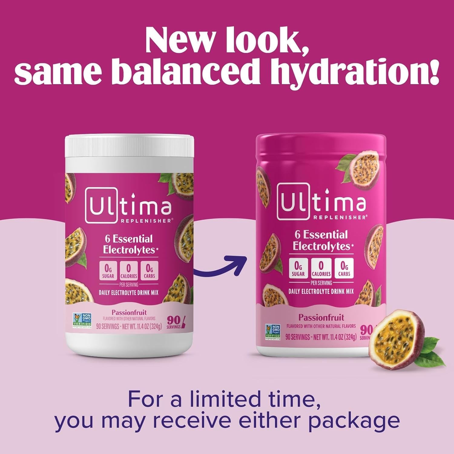 Daily Electrolyte Powder Drink Mix Passionfruit, Sugar-Free, 90 Servings