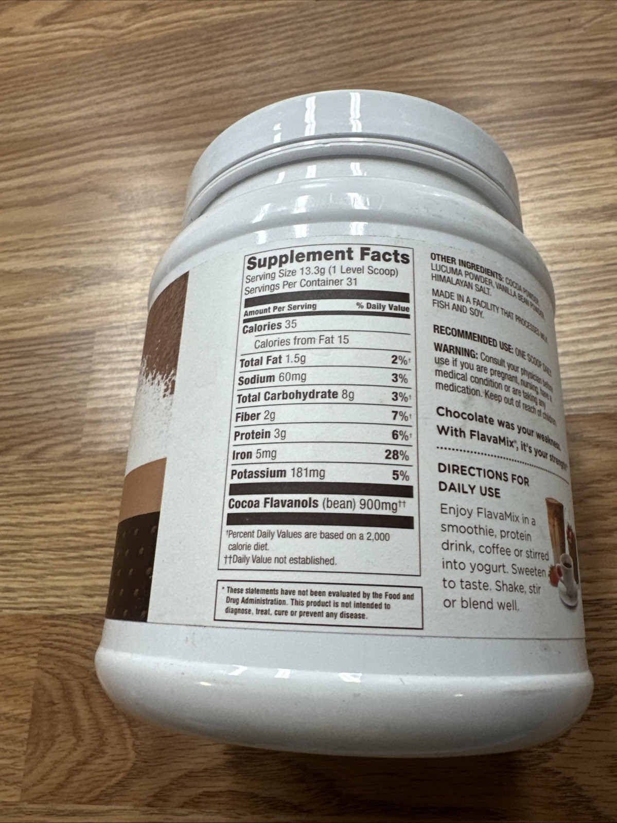 FlavaMix Performance Cocoa Powder 900mg of Cocoa Flavanols | 14.5 Oz. Exp 11/27