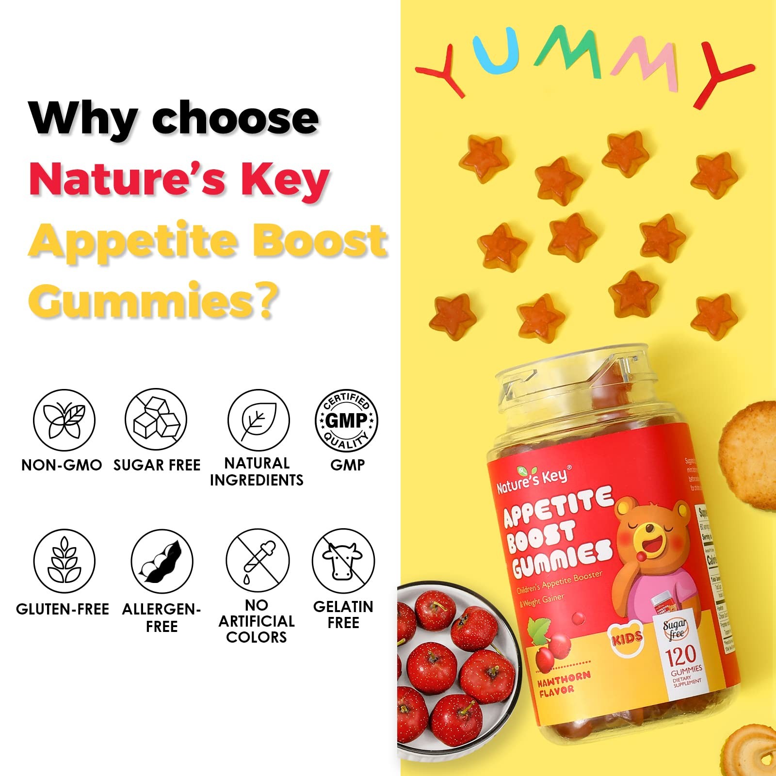 Nature’s Key Appetite Booster Gummies Kids- 120 Count 120 (Pack of 1)
