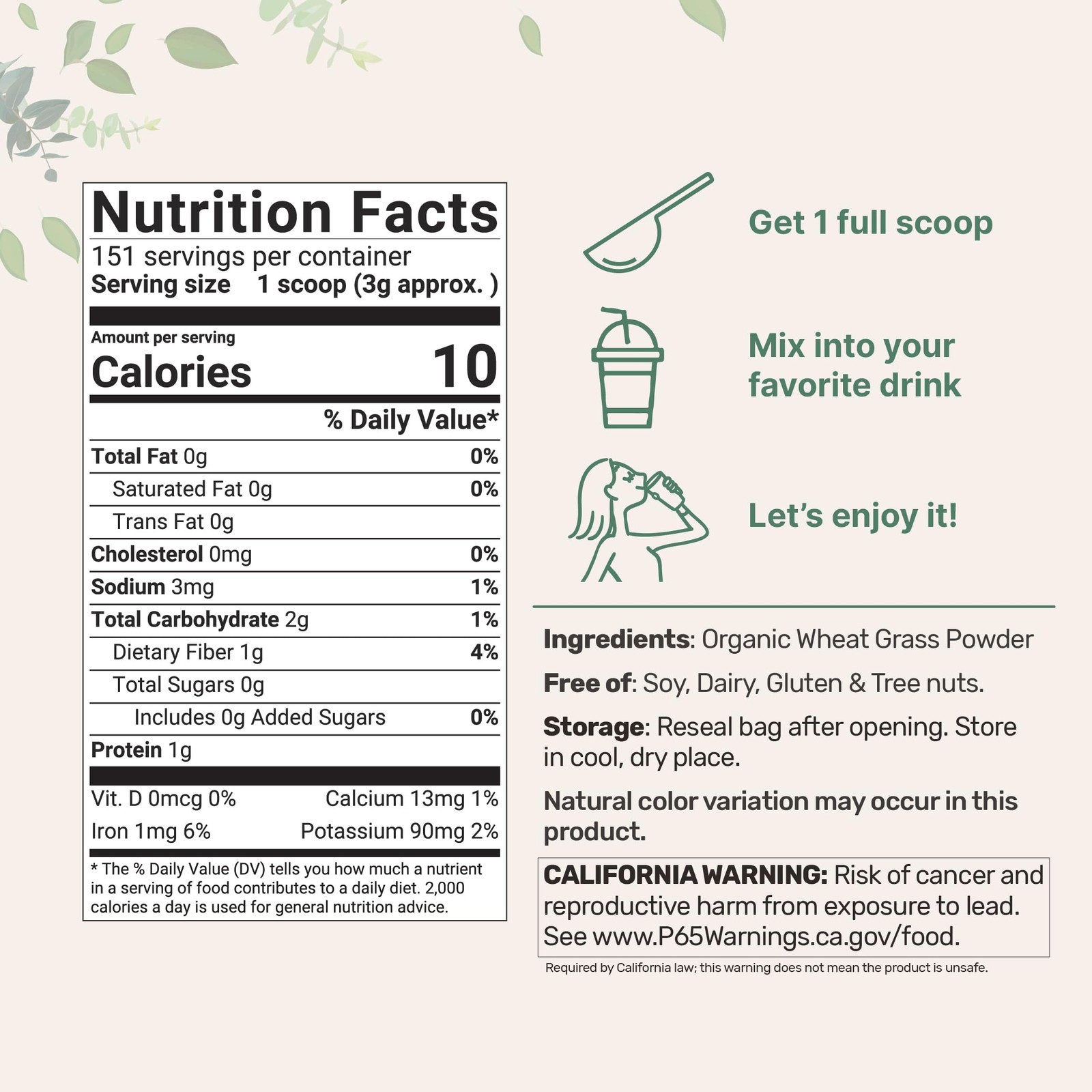 Sustainably US Grown, Organic Wheat Grass Powder (100% 16 Ounce (Pack of 1)