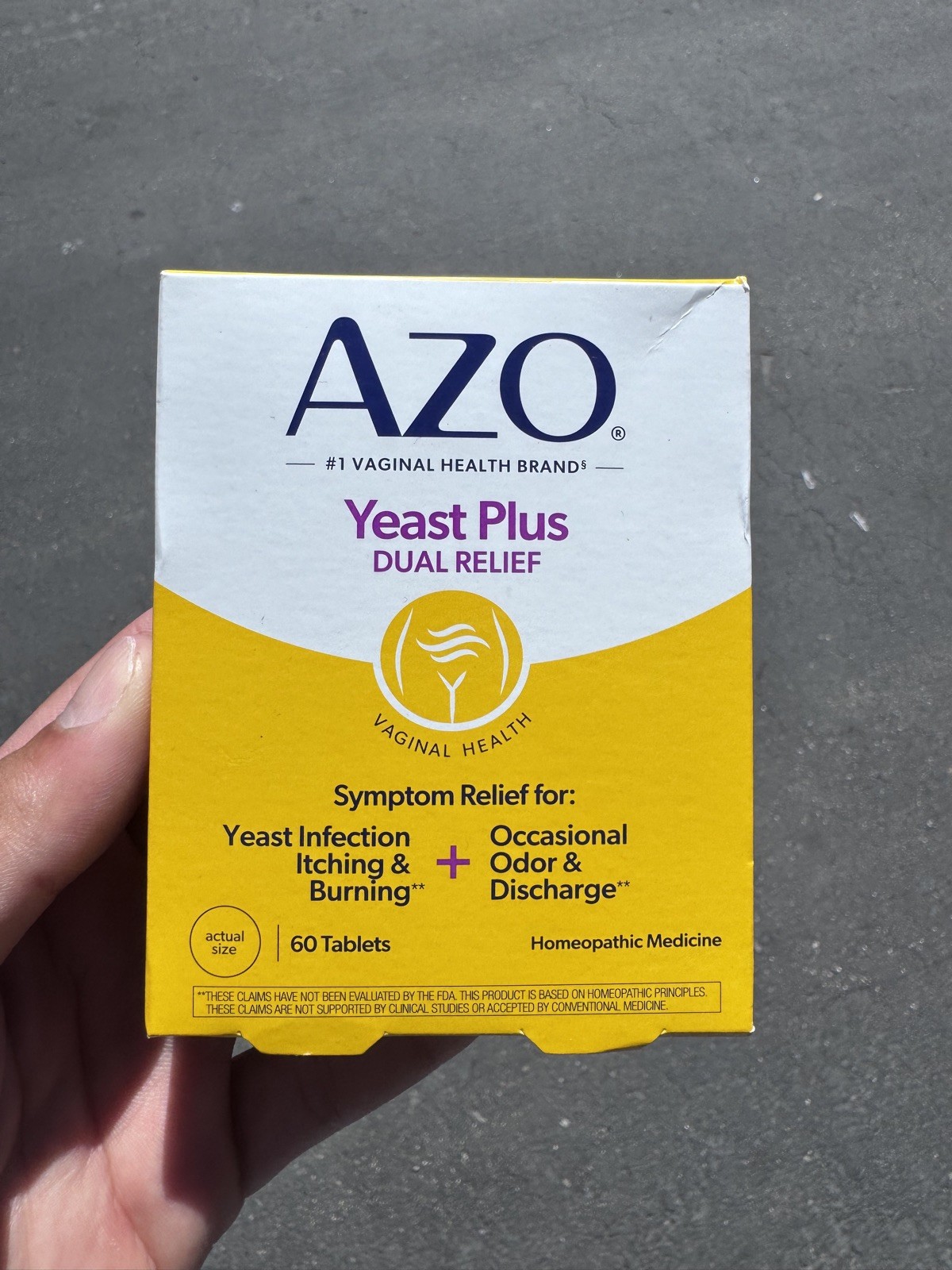 AZO Yeast Infection Treatment Prevention Tabs 60ct Homeopathic Exp 02/27