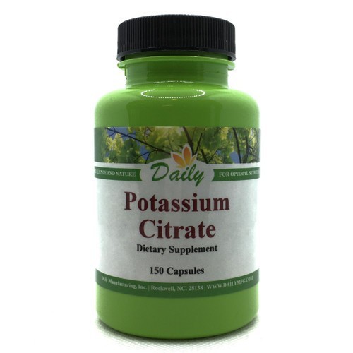 Daily Manufacturing Potassium Citrate 99mg – 150 Vegetarian Capsules EXP 07/2029