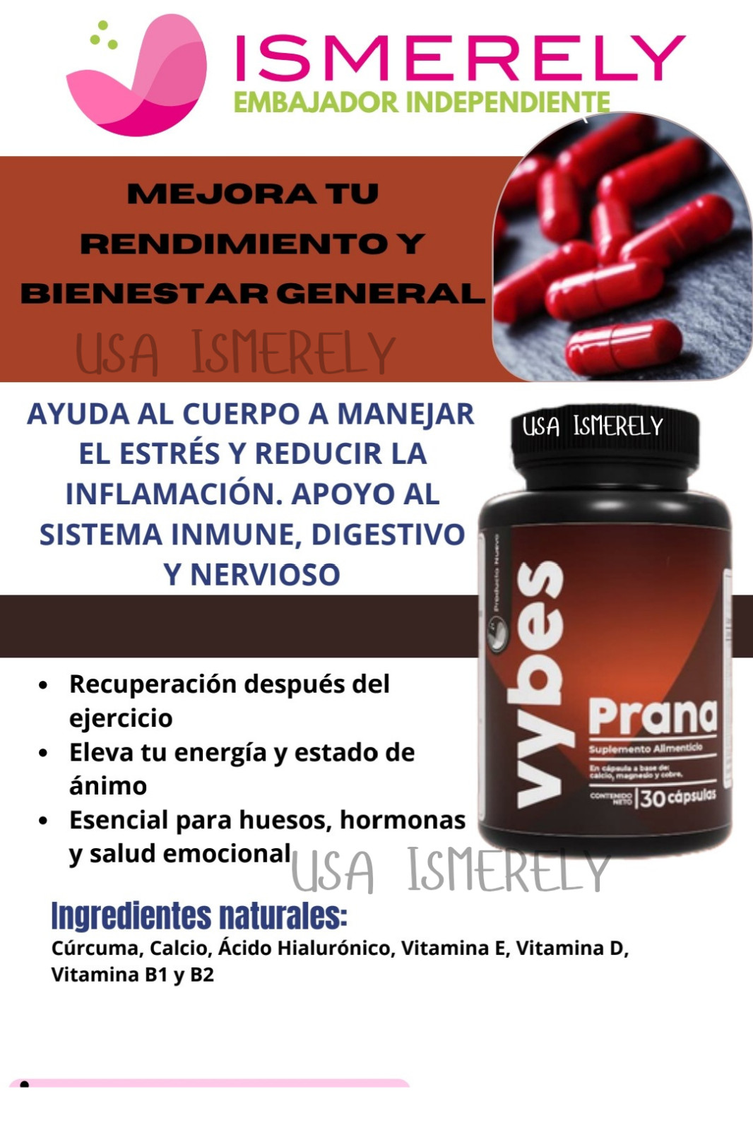 Ismerely PRANA 60 caps limited edition. Articulaciones,inflamacion,sistema inmun