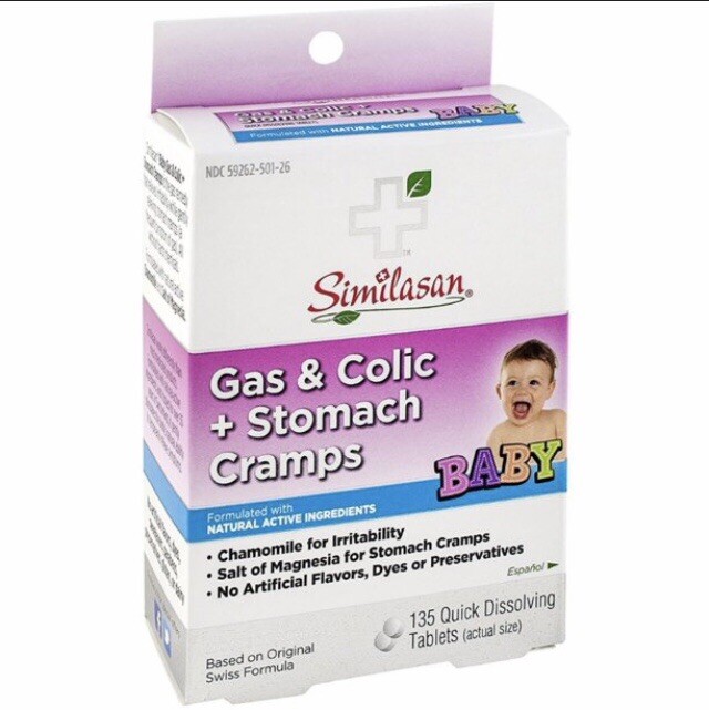 Similasan Gas & Colic Plus Stomach Cramps Quick Dissolving Tablets, 135 Count