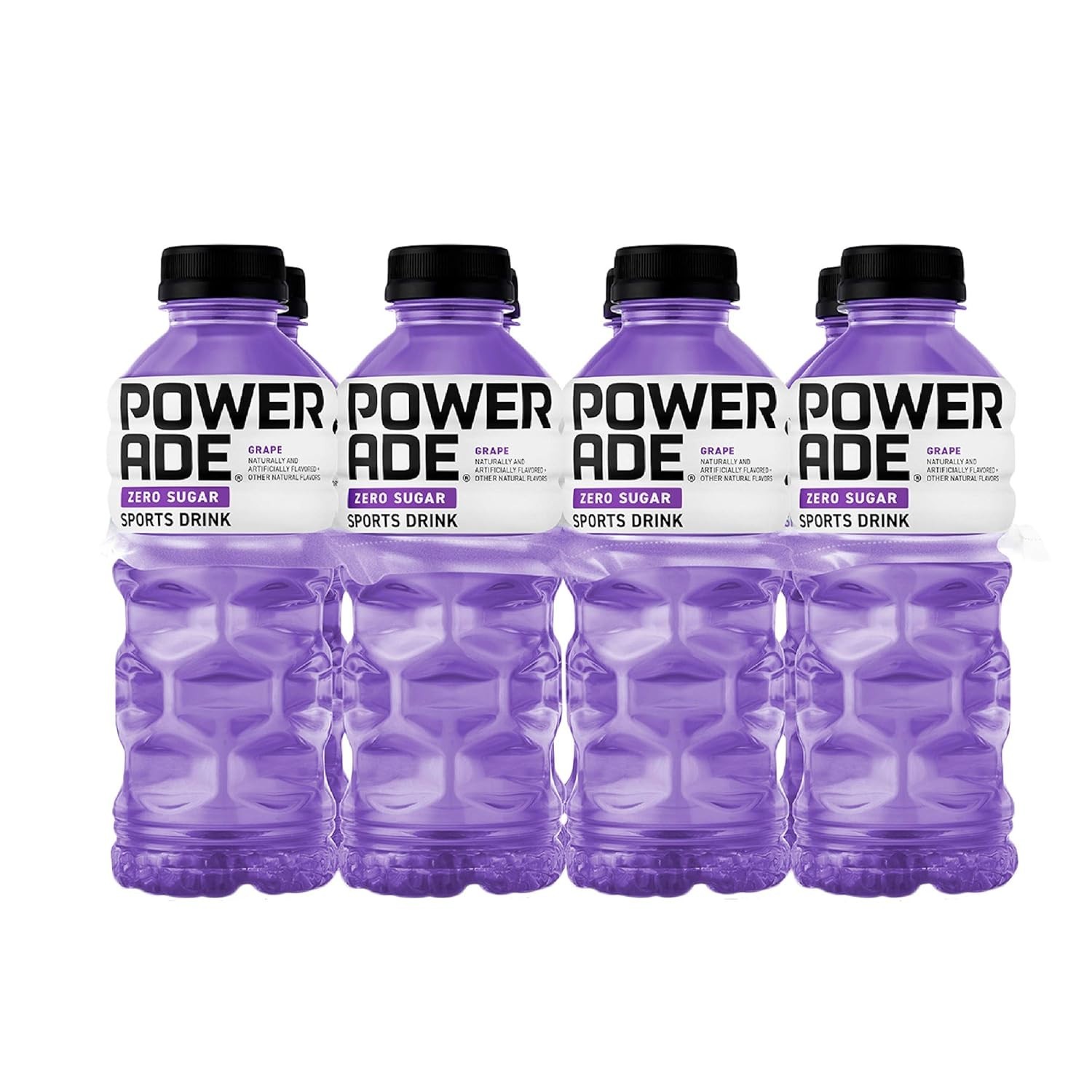 POWERADE Electrolyte Enhanced Zero Sugar Grape Sports Drink, 20 Ounce (Pack of 8